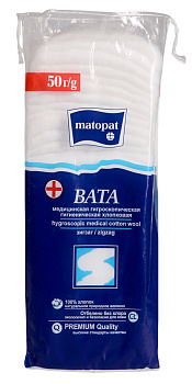Вата Матопат нестерильная (зиг-заг), 50 г