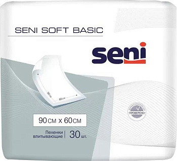 Пеленки Seni Soft Basic, 90 см x 60 см, 30 шт.