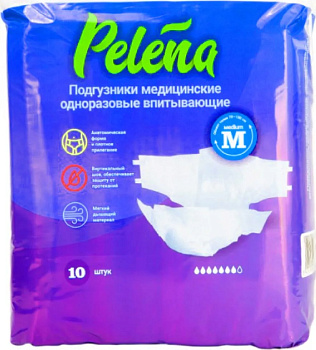 Pelena, подгузники одноразовые (M, 70-130 см), 10 шт.