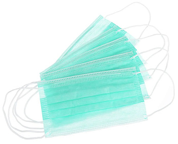 Маска медицинская одноразовая трехслойная, 5 шт.