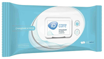 Салфетки влажные очищающие iD CARE, 64 шт.