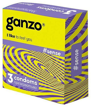 Ganzo Sense Презервативы тонкие, 3 шт.