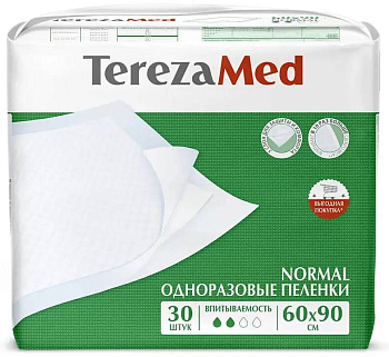 TerezaMed Normal, пеленки одноразовые, 60 см х 90 см, 30 шт.