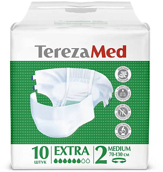 TerezaMed Extra, подгузники для взрослых (Medium, 70-130 см), 10 шт.