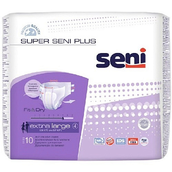 Seni Super Plus Подгузники для взрослых Extra Large, 10 шт.