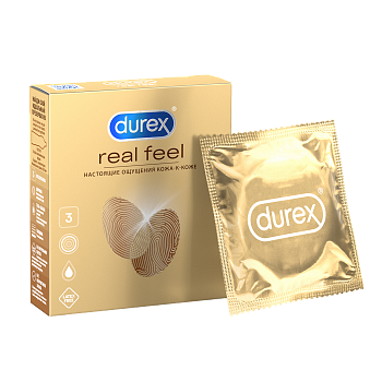 Презервативы Durex Real Feel для естественных ощущений, 3 шт.