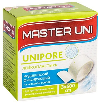 Master Uni Unipore, лейкопластырь на нетканой основе 3 х 500 см