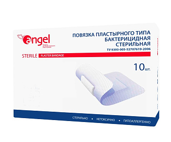 Повязка пластырного типа бактерицидная стерильная 6х6 см, 10 шт.