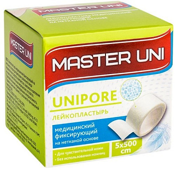 Master Uni Unipore, лейкопластырь на нетканой основе 5 х 500 см