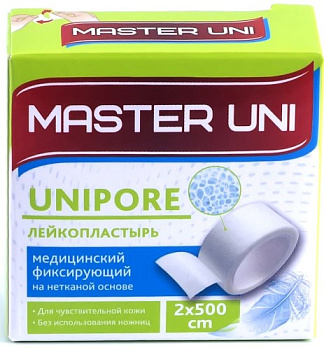 Master Uni Unipore, лейкопластырь на нетканой основе 2 х 500 см