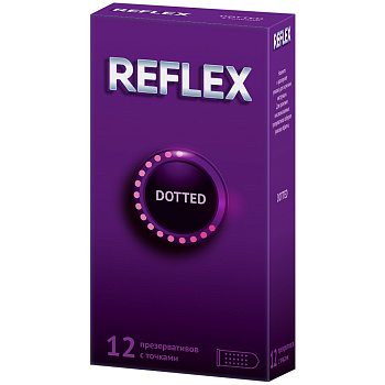 Reflex Dotted, презервативы в смазке с точками, 12 шт.