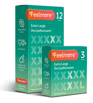 Feelmore Extra Large, презервативы натур латекс мужские, 12 шт.