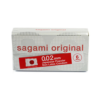 Sagami Презервативы Original 0,02 мм полиуретановые, 6 шт.