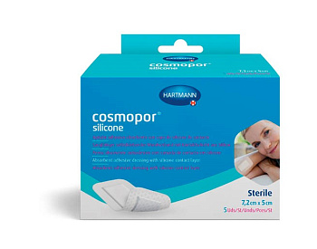 Hartmann Cosmopor Silicone, повязка сорбционная (с контактным слоем из силикона) 7,2 х 5 см, 10 шт.