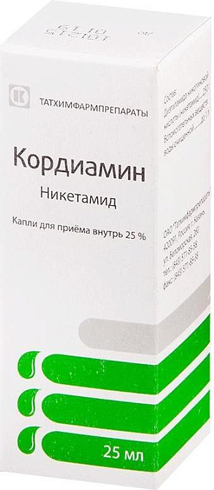Кордиамин, капли 25%, 25 мл 