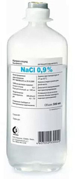 Натрия хлорид, раствор 0.9%, 500 мл, 10 шт. 