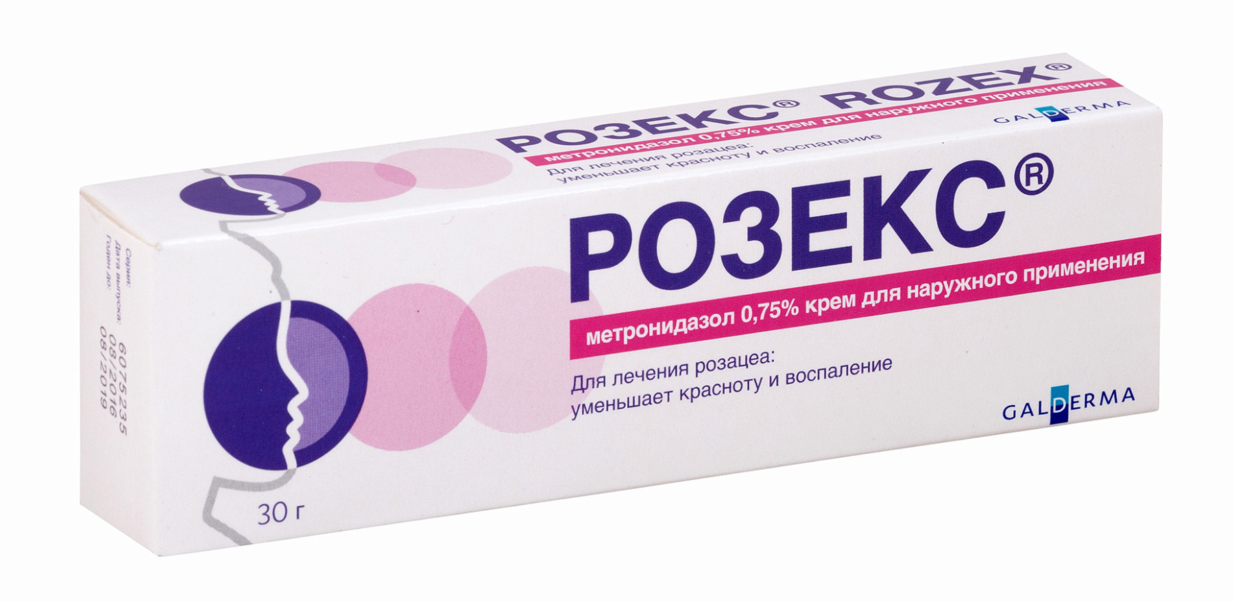 Упаковка препарата Розекс, крем 0.75%, 30 г