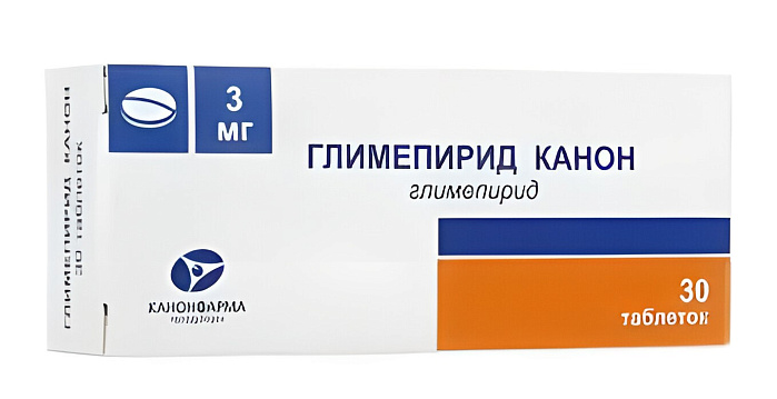 Глимепирид Канон, таблетки, 3 мг, 30 шт. 
