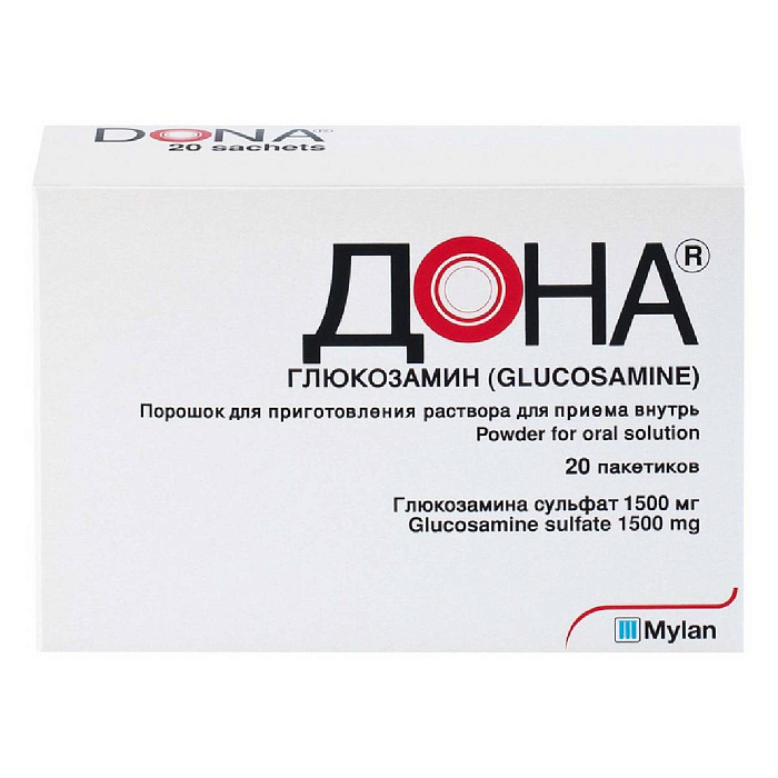 Дона, порошок для приготовления раствора 1500 мг, пакетики, 20 шт. 