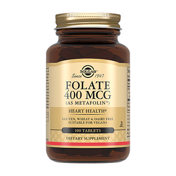 Солгар Фолат Метафолин 400 мкг, таблетки, 100 шт.