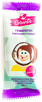 Coriota, гематоген с кокосом в глазури, 40 г