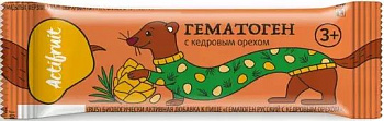 Актифрут, гематоген с кедровым орехом, 40г