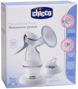 Chicco Молокоотсос ручной с бутылочкой Natural Feeling