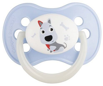 Canpol Пустышка латексная, круглая, Animals, 1 шт., 0-6 месяцев, 210410126