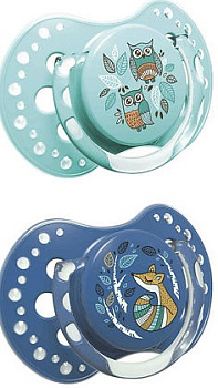 Lovi Folky, пустышка динамическая силиконовая для мальчика (6-18 мес), 2 шт.