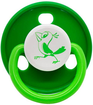 МАМА ТАМА Соска-пустышка анатомическая, силиконовая, Галчонок, зеленый, 1 шт., 0-6 месяцев