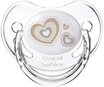 Newborn baby, пустышка симметричная силиконовая (0-6 месяцев, белый), 1 шт.