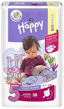 Подгузники для детей Белла Бейби Хэппи Джуниор (12-25 кг), 58 шт.