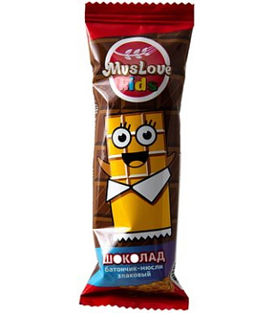 MusLove kids, батончик мюсли злаковый (шоколад), 24 г
