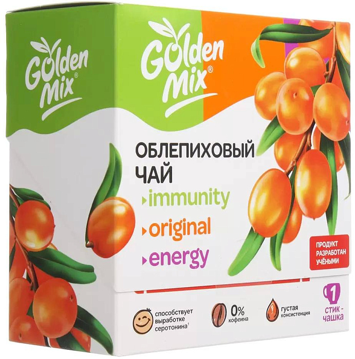 Голден Микс, чай облепиховый, шоу-бокс, 21 стик