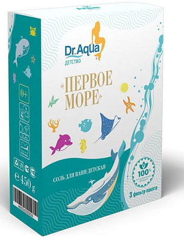 Мапсики Аква-детство, соль для ванн «Первое море», 150 г