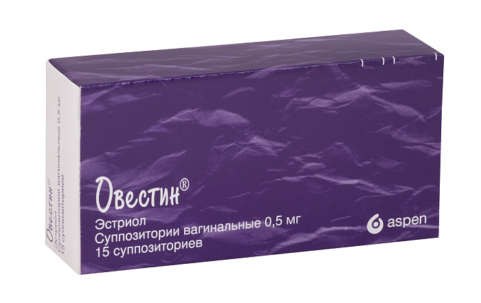 Овестин, суппозитории вагинальные 0,5 мг, 15 шт. 