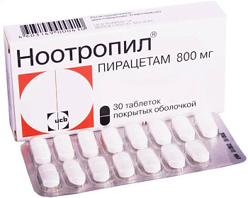 Ноотропил таблетки, покрытые пленочной оболочкой 800 мг, 30 шт. (арт. 173654)