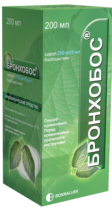 Бронхобос, сироп 250 мг/5 мл (с мерной ложкой), 200 мл  