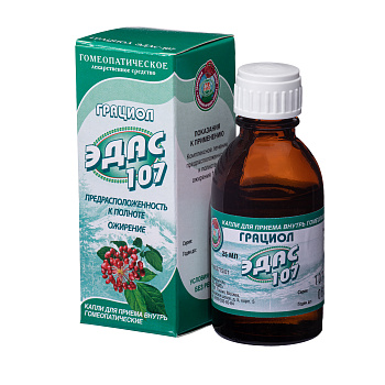Грациол Эдас-107, для лечения предрасположенности к полноте, капли гомеопатические 25 мл 