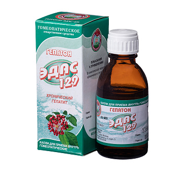 Гепатон Эдас-129, для лечения хронического гепатита, капли гомеопатические, 25 мл 