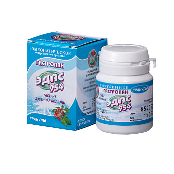 Гастропан Эдас-954, для лечения гастритов, язвенной болезни, гранулы гомеопатические, 20 г 