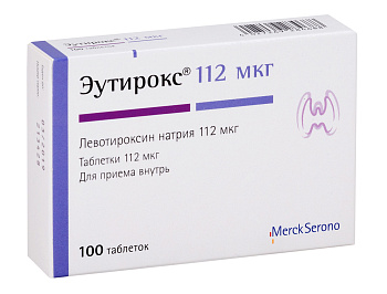 Эутирокс, таблетки 0,112 мг, 100 шт. 