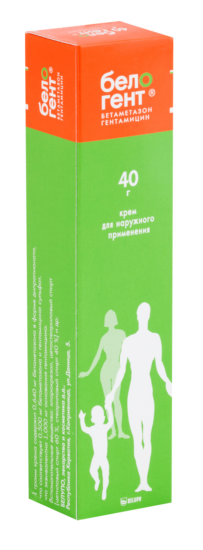 Упаковка препарата Белогент, крем 40 г