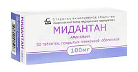 Фото Мидантан таблетки, покрытые пленочной оболочкой 100 мг, 50 шт.