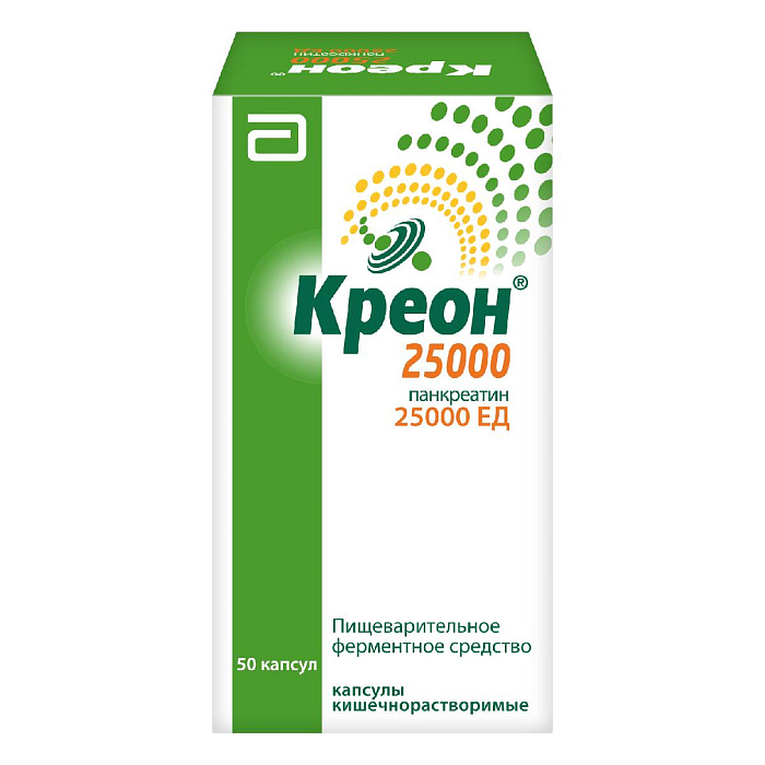 Креон 25 000, капсулы 25000 ЕД, 50 шт. (арт. 202228)