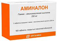 Фото Аминалон таблетки, покрытые пленочной оболочкой 250 мг, 100 шт.