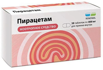 Пирацетам таблетки, покрытые пленочной оболочкой 800 мг, 30 шт. 