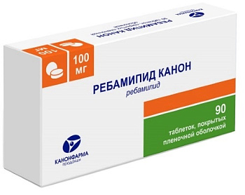 Ребамипид Канон, таблетки, покрытые пленочной оболочкой 100 мг, 90 шт. (арт. 243378)