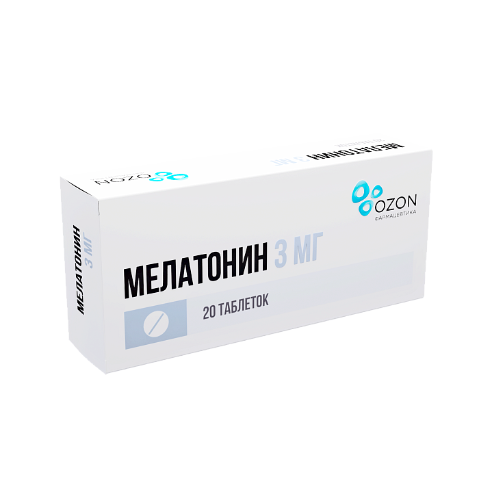 Мелатонин таблетки, покрытые пленочной оболочкой 3 мг, 20 шт. 