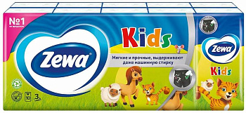 Зева, платочки носовые бумажные детские, 100 шт.